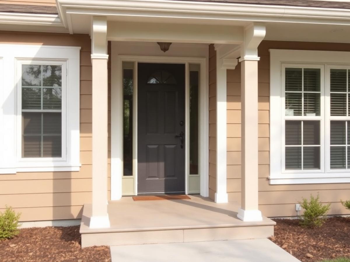 Freshly painted home exterior with crisp white trim