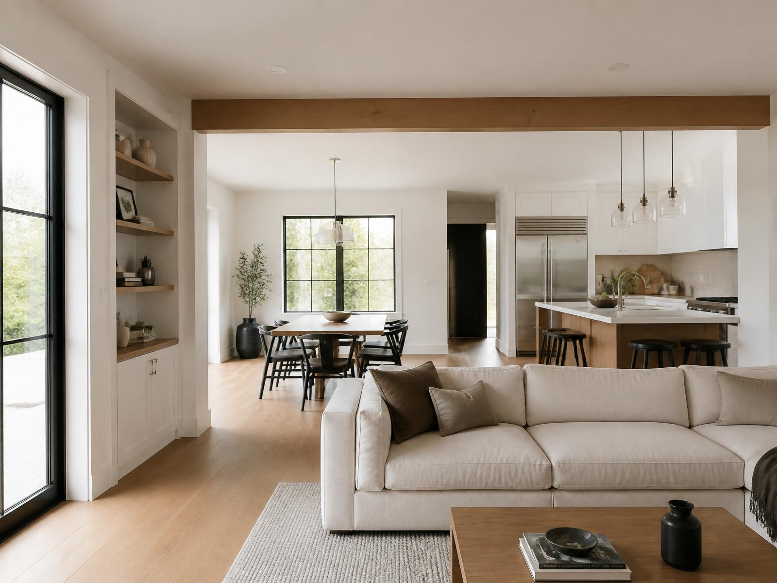 Completed whole-home renovation with an open living and dining space